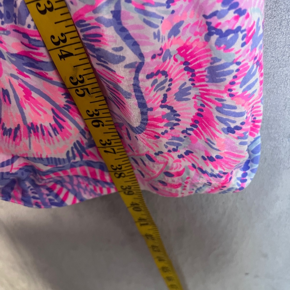 Lilly Pulitzer Pink Purple Shell Print Tiered Cotton Midi Dress Large 3/4 Sleeve - Picture 5 of 10